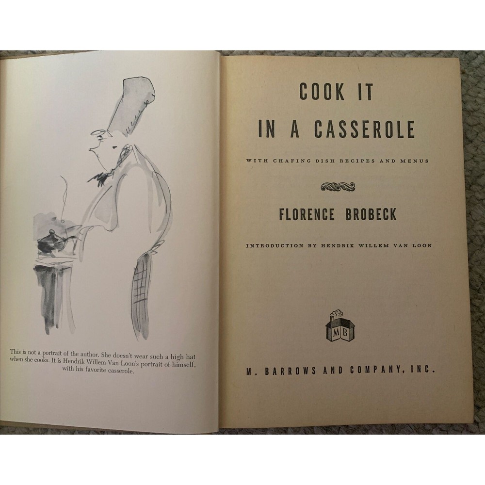 1943 COOK IT IN A CASSEROLE HARDCOVER Vintage COOKBOOK by Florence Brobeck